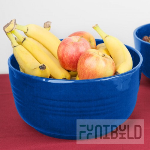 TableCraft CW3180CBL 6.75 Qt. Cobalt Blue Cast Aluminum Fruit Bowl