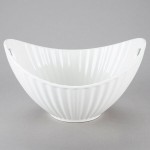 10 Strawberry Street WTR-10LNBOATBWL Whittier 64 oz. White Porcelain Boat Bowl with Line Texture - 6/Case 10 Strawberry Street WTR-10LNBOATBWL Whittier 64 oz. White Porcelain Boat Bowl with Line Texture - 6/Case