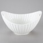 10 Strawberry Street WTR-10LNBOATBWL Whittier 64 oz. White Porcelain Boat Bowl with Line Texture - 6/Case 10 Strawberry Street WTR-10LNBOATBWL Whittier 64 oz. White Porcelain Boat Bowl with Line Texture - 6/Case