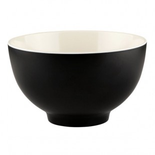 Elite Global Solutions JW32T Karma 32 oz. Ebony and Sand Round Two-Tone Melamine Bowl - 6/Case