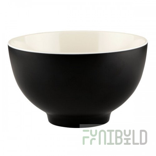 Elite Global Solutions JW32T Karma 32 oz. Ebony and Sand Round Two-Tone Melamine Bowl - 6/Case