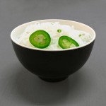 Elite Global Solutions JW32T Karma 32 oz. Ebony and Sand Round Two-Tone Melamine Bowl - 6/Case