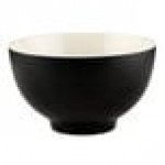 Elite Global Solutions JW32T Karma 32 oz. Ebony and Sand Round Two-Tone Melamine Bowl - 6/Case
