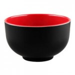 Elite Global Solutions JW32T Karma 32 oz. Ebony and Sand Round Two-Tone Melamine Bowl - 6/Case