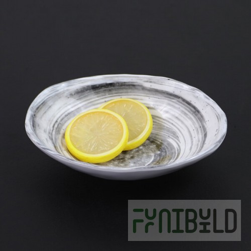 Elite Global Solutions D641OV Van Gogh Black 11 oz. Oval Melamine Bowl - 6/Case