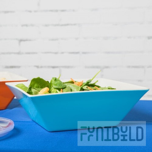 GET ML-248-SE Keywest 5.7 Qt. Seabreeze Square Melamine Bowl - 3/Case
