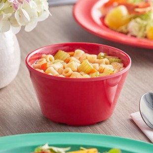 Acopa Foundations 8 oz. Red Melamine Bouillon Cup - 12/Case