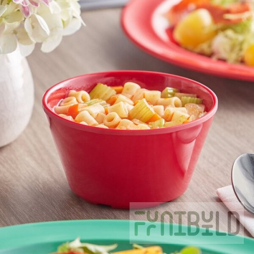Acopa Foundations 8 oz. Red Melamine Bouillon Cup - 12/Case