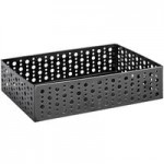 Front of the House Dots 14-Piece Matte Black Stainless Steel Riser Set with Clear Glass Buffet Boards