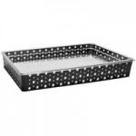 Front of the House Dots 14-Piece Matte Black Stainless Steel Riser Set with Clear Glass Buffet Boards