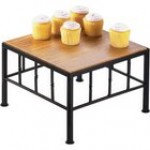 Cal-Mil 1711-7-60 Iron Black Square Riser with Bamboo Top - 12