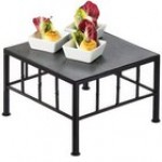 Cal-Mil 1711-7-60 Iron Black Square Riser with Bamboo Top - 12