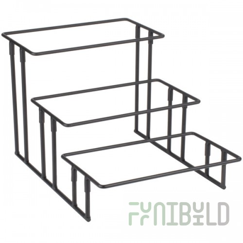 American Metalcraft IS18 Ironworks Three-Tier Stairstep Rectangular Display Stand