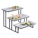 American Metalcraft IS18 Ironworks Three-Tier Stairstep Rectangular Display Stand