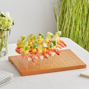 Acopa Mesa 120 Hole Dark Brown Wood Skewer / Cake Pop Holder