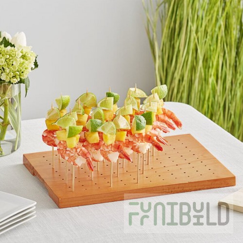 Acopa Mesa 120 Hole Dark Brown Wood Skewer / Cake Pop Holder