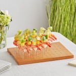 Acopa Mesa 120 Hole Dark Brown Wood Skewer / Cake Pop Holder