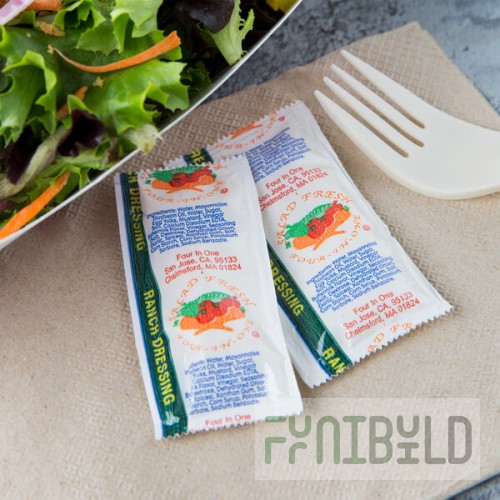 9 Gram Ranch Dressing Portion Packets - 200/Case