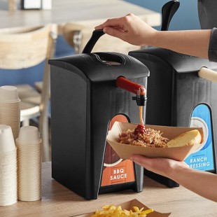 ServSense 1.5 Gallon Plastic BBQ Pouch Dispenser with 16 mm Fitment