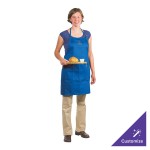 Chef Revival Royal Blue Poly-Cotton Customizable Bib Apron with 1 Pocket - 30