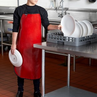 San Jamar EZKAPR Red 20 Mil EZ-KLEEN® Cleaning / Dishwashing Apron - 36 San Jamar EZKAPR Red 20 Mil EZ-KLEEN® Cleaning / Dishwashing Apron - 36