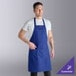 Choice Royal Blue Poly-Cotton Standard Bib Apron with 2 Pockets - 34 Choice Royal Blue Poly-Cotton Standard Bib Apron with 2 Pockets - 34