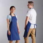 Choice Royal Blue Poly-Cotton Standard Bib Apron with 2 Pockets - 34 Choice Royal Blue Poly-Cotton Standard Bib Apron with 2 Pockets - 34