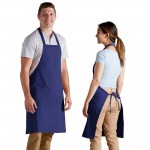 Choice Royal Blue Poly-Cotton Standard Bib Apron with 2 Pockets - 34 Choice Royal Blue Poly-Cotton Standard Bib Apron with 2 Pockets - 34