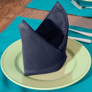 Intedge Navy Blue 65/35 Polycotton Blend Cloth Napkins, 18 Intedge Navy Blue 65/35 Polycotton Blend Cloth Napkins, 18