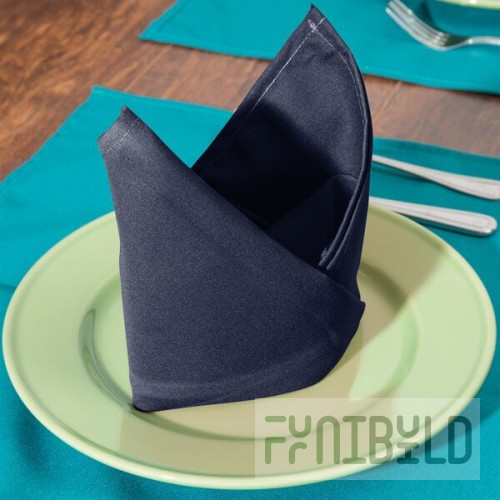 Intedge Navy Blue 65/35 Polycotton Blend Cloth Napkins, 18
