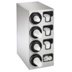 Vollrath 58834 Stainless Steel 4-Slot 8 - 44 oz. Countertop Cup Dispenser Cabinet with 3 T-Lid Holders and 1 Straw Pocket Vollrath 58834 Stainless Steel 4-Slot 8 - 44 oz. Countertop Cup Dispenser Cabinet with 3 T-Lid Holders and 1 Straw Pocket