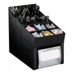 Dispense-Rite Black Polystyrene Countertop Straw, Lid, Condiment, Flatware, and Napkin Organizer NLO-LDNH Dispense-Rite Black Polystyrene Countertop Straw, Lid, Condiment, Flatware, and Napkin Organizer NLO-LDNH
