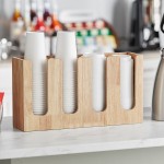 Acopa Wood 4-Section Horizontal Cup and Lid Organizer
