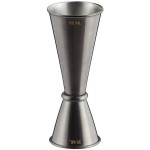 American Metalcraft JGB5 1 oz. & 2 oz. Black Brushed Stainless Steel Japanese Style Jigger