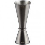 American Metalcraft JGB5 1 oz. & 2 oz. Black Brushed Stainless Steel Japanese Style Jigger
