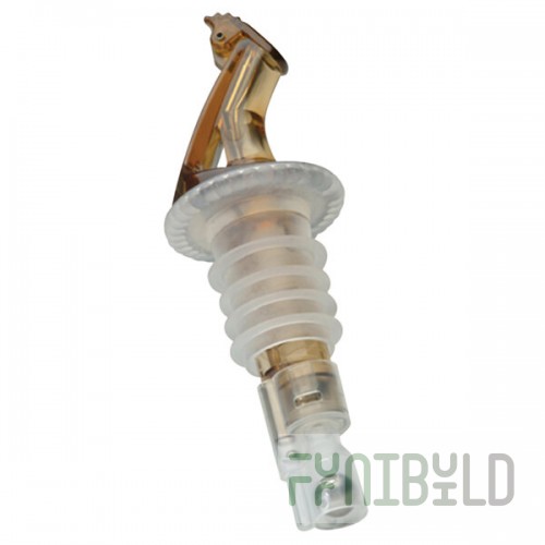 Precision Pours 14 RA F 0.25 oz. Rum Amber Measured Liquor Pourer with Fliptop - 12/Pack