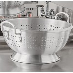 Choice 12 Qt. Heavy-Duty Aluminum Colander with Base and Handles