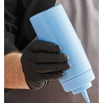 Choice 16 oz. Light Blue Wide Mouth Squeeze Bottle - 6/Pack