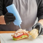 Choice 16 oz. Light Blue Wide Mouth Squeeze Bottle - 6/Pack