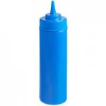 Choice 16 oz. Light Blue Wide Mouth Squeeze Bottle - 6/Pack