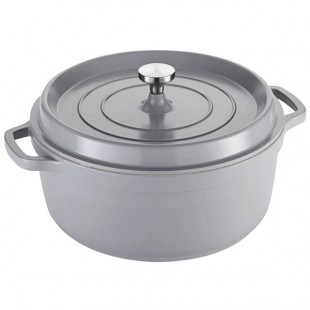 Spring USA Ironlite 7.2 Qt. Gray Non-Stick Round Casserole Dish with Cover 8658-9/28 Spring USA Ironlite 7.2 Qt. Gray Non-Stick Round Casserole Dish with Cover 8658-9/28