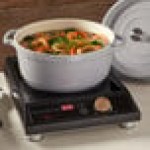 Spring USA Ironlite 7.2 Qt. Gray Non-Stick Round Casserole Dish with Cover 8658-9/28