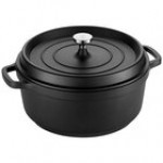 Spring USA Ironlite 7.2 Qt. Gray Non-Stick Round Casserole Dish with Cover 8658-9/28