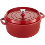 Spring USA Ironlite 7.2 Qt. Gray Non-Stick Round Casserole Dish with Cover 8658-9/28