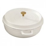 Spring USA Ironlite 7.2 Qt. Gray Non-Stick Round Casserole Dish with Cover 8658-9/28