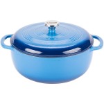 Lodge EC7D33 7.5 Qt. Caribbean Blue Enameled Cast Iron Dutch Oven