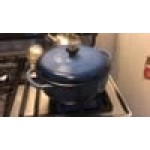 Lodge EC7D33 7.5 Qt. Caribbean Blue Enameled Cast Iron Dutch Oven