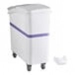 Baker's Lane 21 Gallon / 335 Cup Allergen-Free White Slant Top Mobile Ingredient Storage Bin with Sliding Lid & Scoop