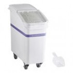 Baker's Lane 21 Gallon / 335 Cup Allergen-Free White Slant Top Mobile Ingredient Storage Bin with Sliding Lid & Scoop