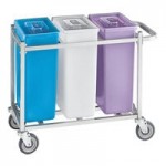 Baker's Lane 21 Gallon / 335 Cup Allergen-Free White Slant Top Mobile Ingredient Storage Bin with Sliding Lid & Scoop